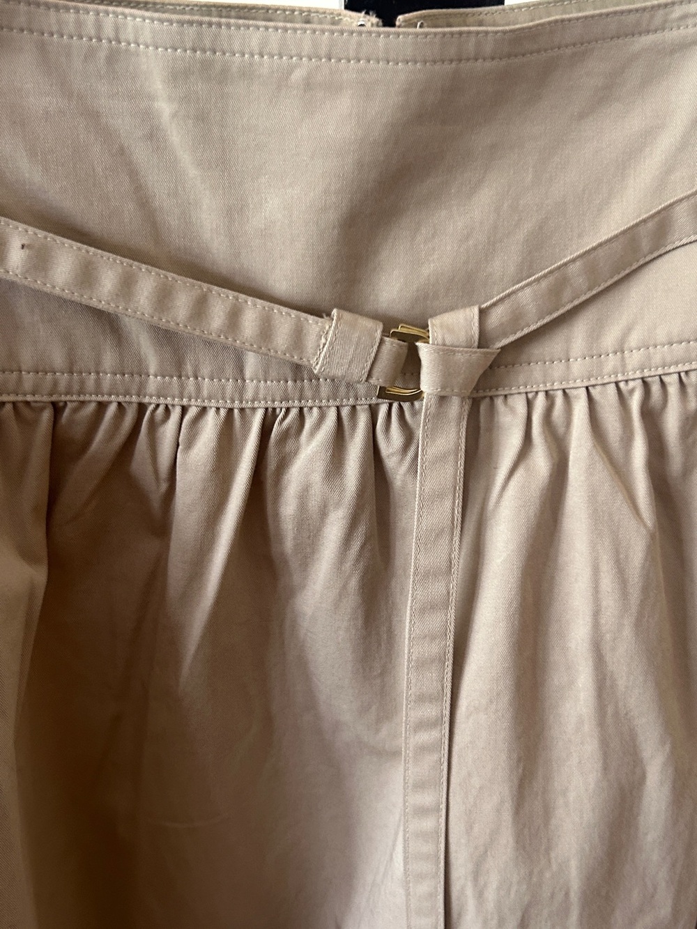 Khaki Tan Crisp Twill Maxi Skirt Pockets Size 10 NWOT - Picture 2 of 15